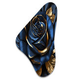 Gilded Rose In Kings Blue I - Asymmetric Metal Wall Art