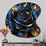 Gilded Rose In Kings Blue I - Asymmetric Metal Wall Art