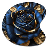 Gilded Rose In Kings Blue I - Asymmetric Metal Wall Art