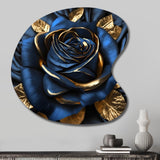 Gilded Rose In Kings Blue I - Asymmetric Metal Wall Art