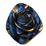 Gilded Rose In Kings Blue I - Asymmetric Metal Wall Art