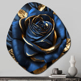 Gilded Rose In Kings Blue I - Asymmetric Metal Wall Art