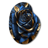 Gilded Rose In Kings Blue I - Asymmetric Metal Wall Art