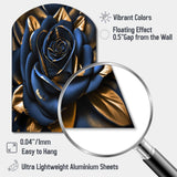 Gilded Rose In Kings Blue II - Asymmetric Metal Wall Art