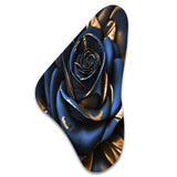 Gilded Rose In Kings Blue II - Asymmetric Metal Wall Art