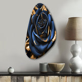 Gilded Rose In Kings Blue II - Asymmetric Metal Wall Art