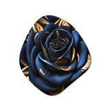 Gilded Rose In Kings Blue II - Asymmetric Metal Wall Art