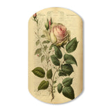 Victorian Retro Pink Rose V - Asymmetric Metal Wall Art