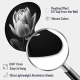 Close-up Of Black And White Tulip I - Asymmetric Metal Wall Art