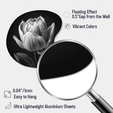 Close-up Of Black And White Tulip I - Asymmetric Metal Wall Art