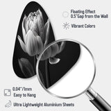 Close-up Of Black And White Tulip I - Asymmetric Metal Wall Art