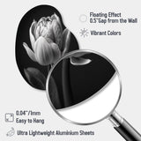 Close-up Of Black And White Tulip I - Asymmetric Metal Wall Art