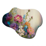 Painted Blossoming Wildflowers III - Asymmetric Metal Wall Art