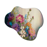 Painted Blossoming Wildflowers III - Asymmetric Metal Wall Art