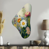 Painted Blossoming Wildflowers VI - Asymmetric Metal Wall Art