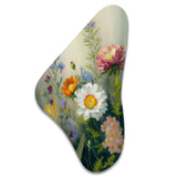 Painted Blossoming Wildflowers VI - Asymmetric Metal Wall Art