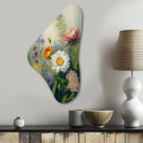 Painted Blossoming Wildflowers VI - Asymmetric Metal Wall Art