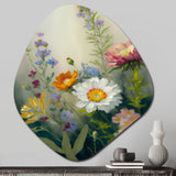 Painted Blossoming Wildflowers VI - Asymmetric Metal Wall Art