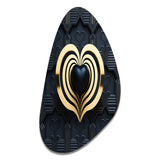 Black And Gold Radiant Shining Heart I - Asymmetric Metal Wall Art