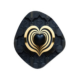 Black And Gold Radiant Shining Heart I - Asymmetric Metal Wall Art