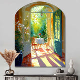 Sunlight Bliss At The Cottage I - Asymmetric Metal Wall Art