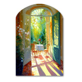 Sunlight Bliss At The Cottage I - Asymmetric Metal Wall Art