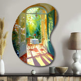 Sunlight Bliss At The Cottage I - Asymmetric Metal Wall Art