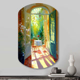 Sunlight Bliss At The Cottage I - Asymmetric Metal Wall Art