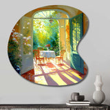 Sunlight Bliss At The Cottage I - Asymmetric Metal Wall Art