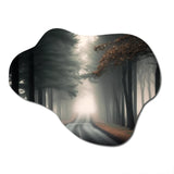 Misty Road Through The Forest I - Asymmetric Metal Wall Art