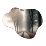 Misty Road Through The Forest II - Asymmetric Metal Wall Art