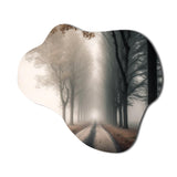 Misty Road Through The Forest II - Asymmetric Metal Wall Art