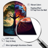 Tree Of Life Day And Night I - Asymmetric Metal Wall Art