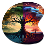 Tree Of Life Day And Night I - Asymmetric Metal Wall Art