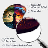 Tree Of Life Day And Night I - Asymmetric Metal Wall Art