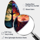 Tree Of Life Day And Night I - Asymmetric Metal Wall Art