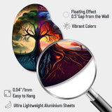 Tree Of Life Day And Night I - Asymmetric Metal Wall Art