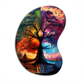 Tree Of Life Day And Night II - Asymmetric Metal Wall Art