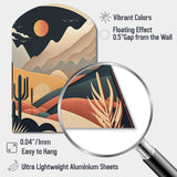 Full Moon Over The Desert Mountains - Asymmetric Metal Wall Art