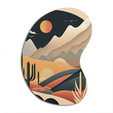 Full Moon Over The Desert Mountains - Asymmetric Metal Wall Art