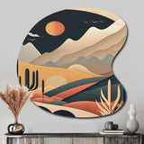 Full Moon Over The Desert Mountains - Asymmetric Metal Wall Art