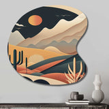 Full Moon Over The Desert Mountains - Asymmetric Metal Wall Art