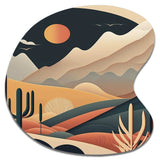 Full Moon Over The Desert Mountains - Asymmetric Metal Wall Art