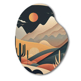 Full Moon Over The Desert Mountains - Asymmetric Metal Wall Art