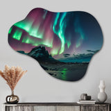 Northern Lights Reflected On The Water V - Asymmetric Metal Wall Art