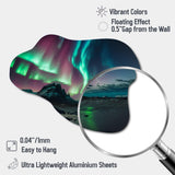 Northern Lights Reflected On The Water V - Asymmetric Metal Wall Art