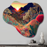 Colorful Flowers During Golden Hour I - Asymmetric Metal Wall Art