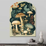 Vintage Mushrooms Amanita Muscaria III - Asymmetric Metal Wall Art