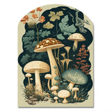 Vintage Mushrooms Amanita Muscaria III - Asymmetric Metal Wall Art