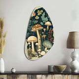 Vintage Mushrooms Amanita Muscaria III - Asymmetric Metal Wall Art